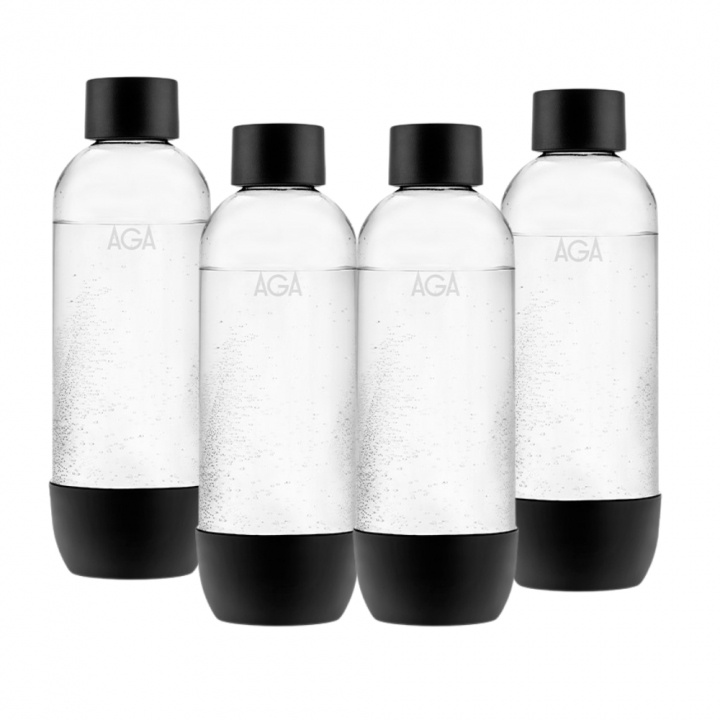 4-pack AGA AQVIA PET-flaska, 1L, Svart i gruppen HJEM, HUS OG HAGE / Husholdningsapparater / Vann og juice / Kullsyremaskin / Tilbehør hos TP E-commerce Nordic AB (A22959PKT2)