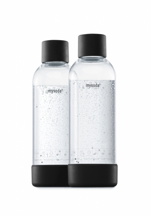 Mysoda PET-flaska 1L 2-pack, Black i gruppen HJEM, HUS OG HAGE / Husholdningsapparater / Vann og juice / Kullsyremaskin / Tilbehør hos TP E-commerce Nordic AB (A22975)