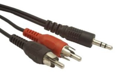 3,5mm ljudkabel hona - 2x RCA hane 1.5 m i gruppen Elektronikk / Kabler og adaptere / RCA / Adaptere hos TP E-commerce Nordic AB (A23001)