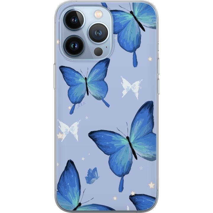 Mobildeksel til Apple iPhone 13 Pro med Blå sommerfugler motiv i gruppen SMARTTELEFON & NETTBRETT / Mobilbeskyttelse / Apple / iPhone 13 Pro / Deksel hos TP E-commerce Nordic AB (A50529)
