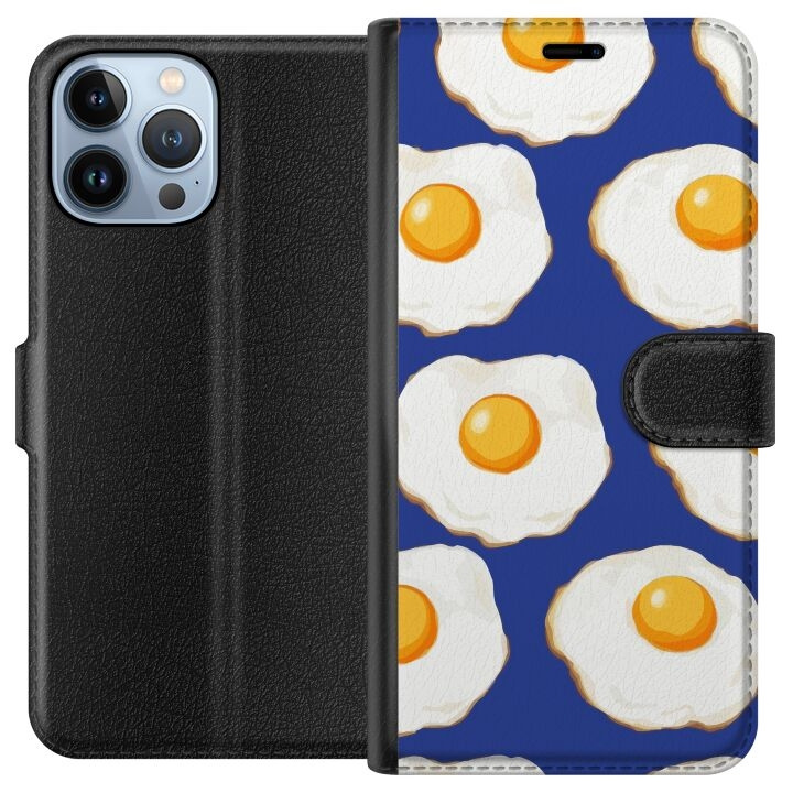Lommeboketui til Apple iPhone 13 Pro Max med Stekte egg motiv i gruppen SMARTTELEFON & NETTBRETT / Mobilbeskyttelse / Apple / iPhone 13 Pro Max / Flippdeksel hos TP E-commerce Nordic AB (A50546)