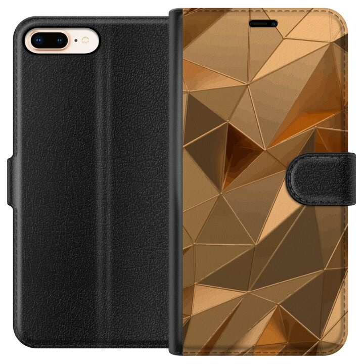 Lommeboketui til Apple iPhone 7 Plus med 3D Gull motiv i gruppen SMARTTELEFON & NETTBRETT / Mobilbeskyttelse / Apple / iPhone 7 Plus hos TP E-commerce Nordic AB (A51455)