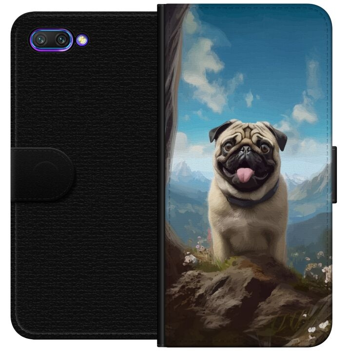 Lommeboketui til Honor 10 med Glad Hund motiv i gruppen SMARTTELEFON & NETTBRETT / Mobilbeskyttelse / Huawei/Honor hos TP E-commerce Nordic AB (A52583)