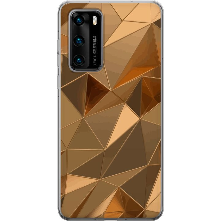 Mobildeksel til Huawei P40 med 3D Gull motiv i gruppen SMARTTELEFON & NETTBRETT / Mobilbeskyttelse / Huawei/Honor hos TP E-commerce Nordic AB (A53372)