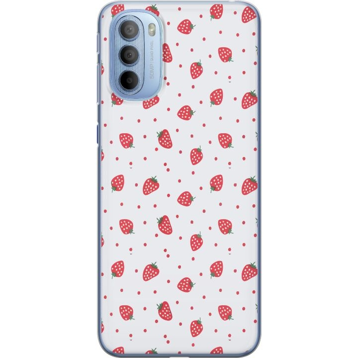 Mobildeksel til Motorola Moto G31 med Jordbær motiv i gruppen SMARTTELEFON & NETTBRETT / Mobilbeskyttelse / Motorola hos TP E-commerce Nordic AB (A54925)
