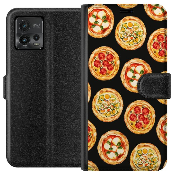Lommeboketui til Motorola Moto G72 med Pizza motiv i gruppen SMARTTELEFON & NETTBRETT / Mobilbeskyttelse / Motorola hos TP E-commerce Nordic AB (A55326)