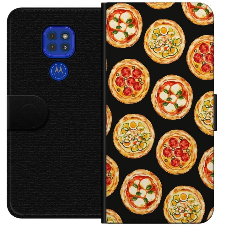 Lommeboketui til Motorola Moto G9 Play med Pizza motiv i gruppen SMARTTELEFON & NETTBRETT / Mobilbeskyttelse / Motorola hos TP E-commerce Nordic AB (A55596)