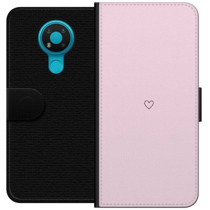Lommeboketui til Nokia 3.4 med Hjerte motiv i gruppen SMARTTELEFON & NETTBRETT / Mobilbeskyttelse / Nokia/Microsoft hos TP E-commerce Nordic AB (A55710)