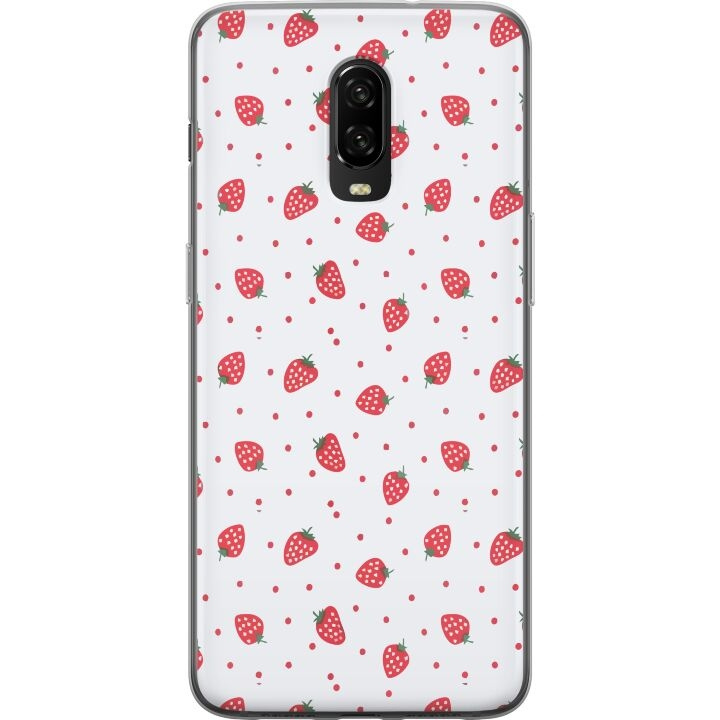 Mobildeksel til OnePlus 6T med Jordbær motiv i gruppen SMARTTELEFON & NETTBRETT / Mobilbeskyttelse / OnePlus hos TP E-commerce Nordic AB (A56572)