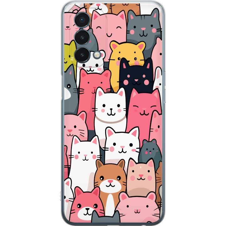 Mobildeksel til OnePlus Nord N200 5G med Kattmønster motiv i gruppen SMARTTELEFON & NETTBRETT / Mobilbeskyttelse / OnePlus hos TP E-commerce Nordic AB (A57400)