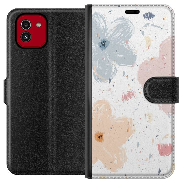 Lommeboketui til Samsung Galaxy A03 med Blomster motiv i gruppen SMARTTELEFON & NETTBRETT / Mobilbeskyttelse / Samsung hos TP E-commerce Nordic AB (A58214)