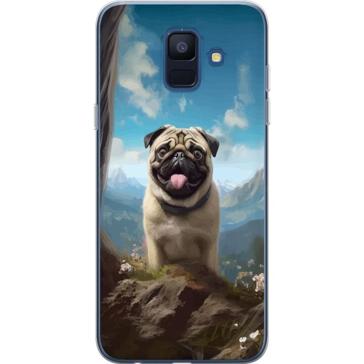 Mobildeksel til Samsung Galaxy A6 (2018) med Glad Hund motiv i gruppen SMARTTELEFON & NETTBRETT / Mobilbeskyttelse / Samsung hos TP E-commerce Nordic AB (A60002)