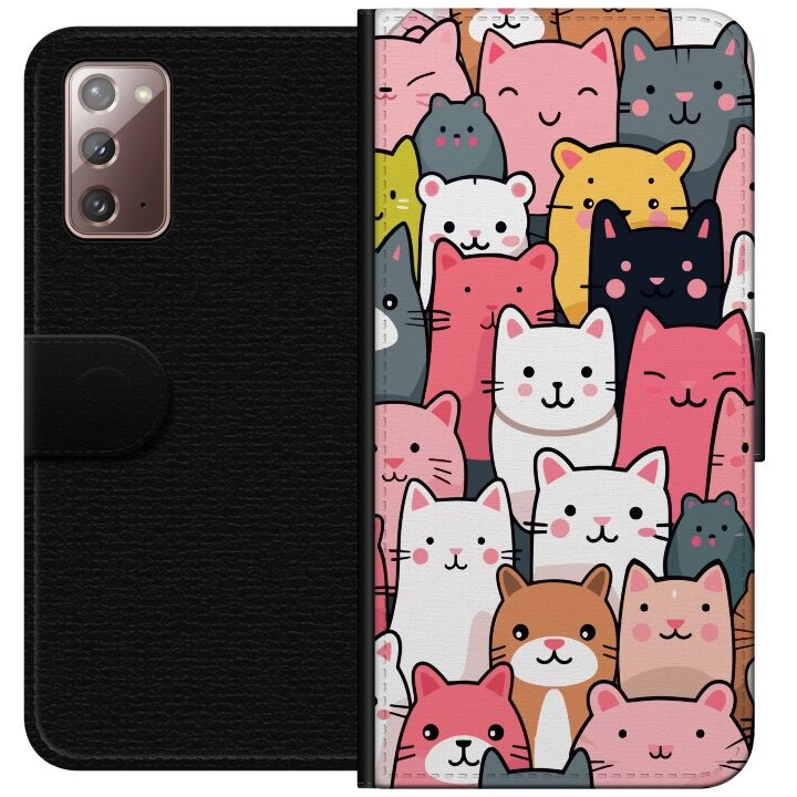 Lommeboketui til Samsung Galaxy Note20 med Kattmønster motiv