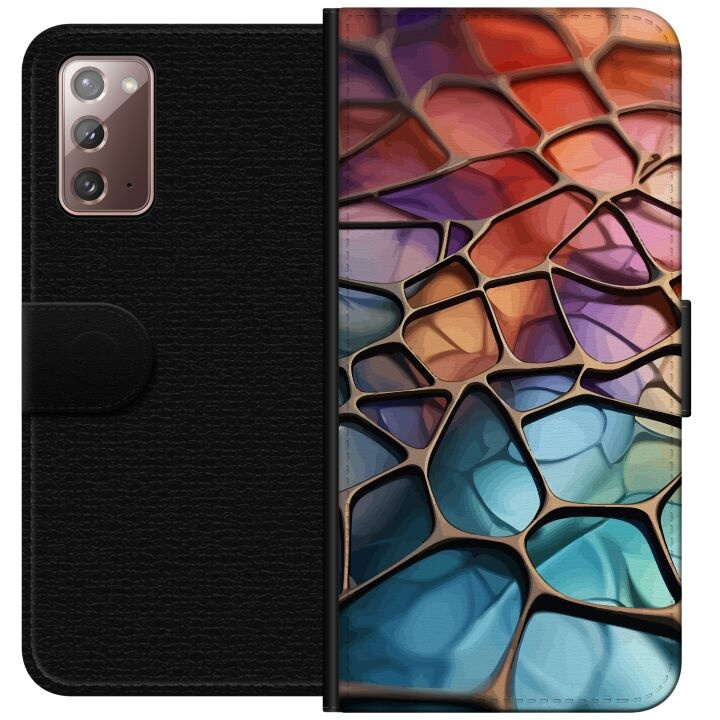 Lommeboketui til Samsung Galaxy Note20 med Metalliskt mønster motiv