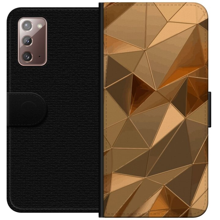 Lommeboketui til Samsung Galaxy Note20 med 3D Gull motiv