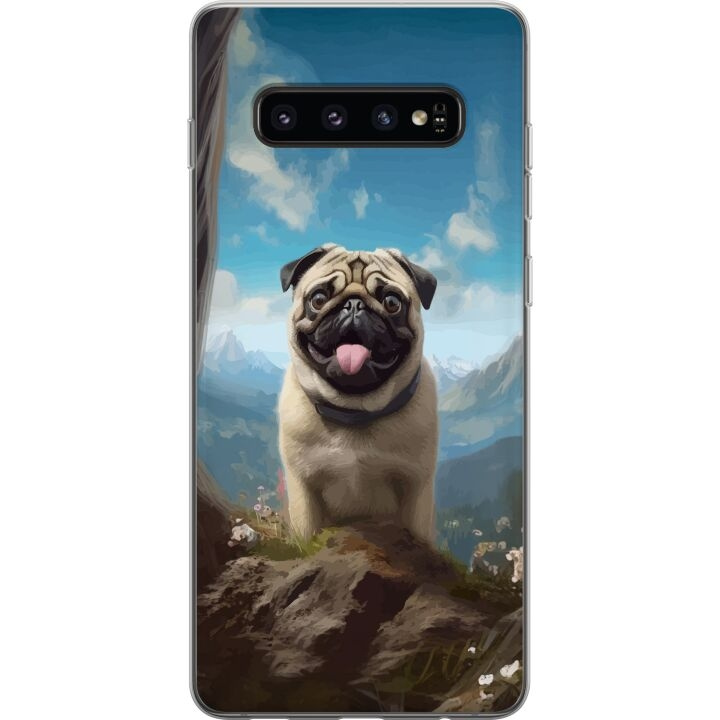 Mobildeksel til Samsung Galaxy S10 med Glad Hund motiv i gruppen SMARTTELEFON & NETTBRETT / Mobilbeskyttelse / Samsung hos TP E-commerce Nordic AB (A61865)