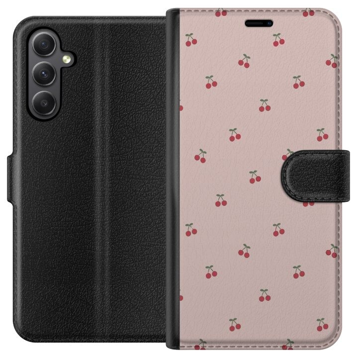 Lommeboketui til Samsung Galaxy S23 FE med Kirsebær motiv i gruppen SMARTTELEFON & NETTBRETT / Mobilbeskyttelse / Samsung hos TP E-commerce Nordic AB (A62691)