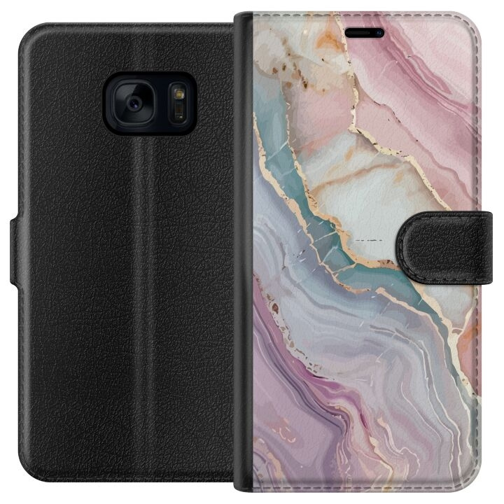 Lommeboketui til Samsung Galaxy S7 med Marmor motiv i gruppen SMARTTELEFON & NETTBRETT / Mobilbeskyttelse / Samsung hos TP E-commerce Nordic AB (A63084)