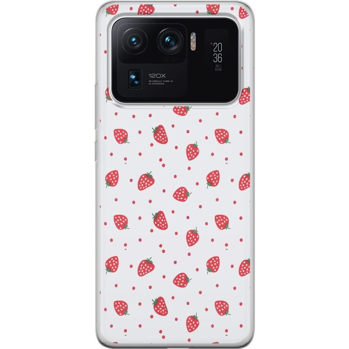 Mobildeksel til Xiaomi Mi 11 Ultra med Jordbær motiv i gruppen SMARTTELEFON & NETTBRETT / Mobilbeskyttelse / Xiaomi hos TP E-commerce Nordic AB (A64996)