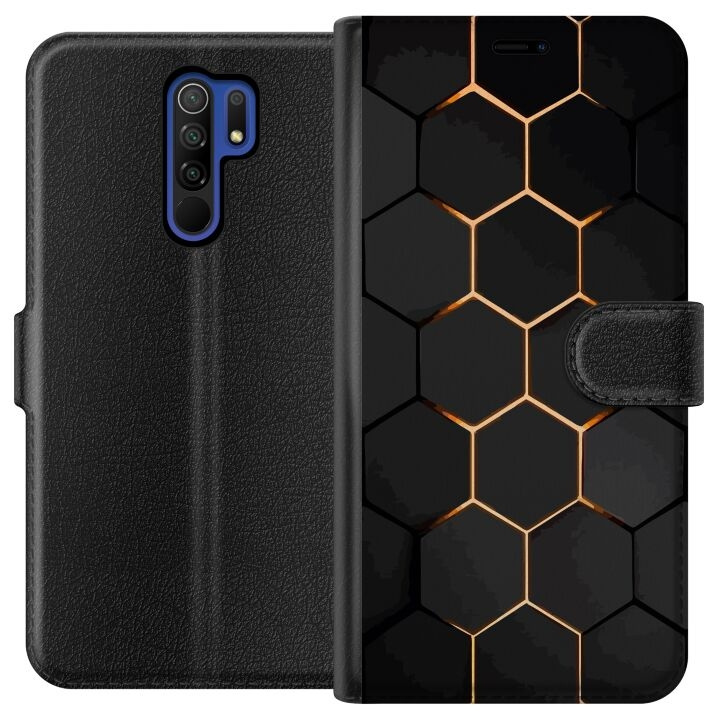 Lommeboketui til Xiaomi Redmi 9 med Luksuriøst Mønster motiv i gruppen SMARTTELEFON & NETTBRETT / Mobilbeskyttelse / Xiaomi hos TP E-commerce Nordic AB (A65652)