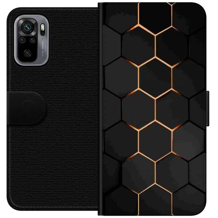 Lommeboketui til Xiaomi Redmi Note 10S med Luksuriøst Mønster motiv i gruppen SMARTTELEFON & NETTBRETT / Mobilbeskyttelse / Xiaomi hos TP E-commerce Nordic AB (A66030)