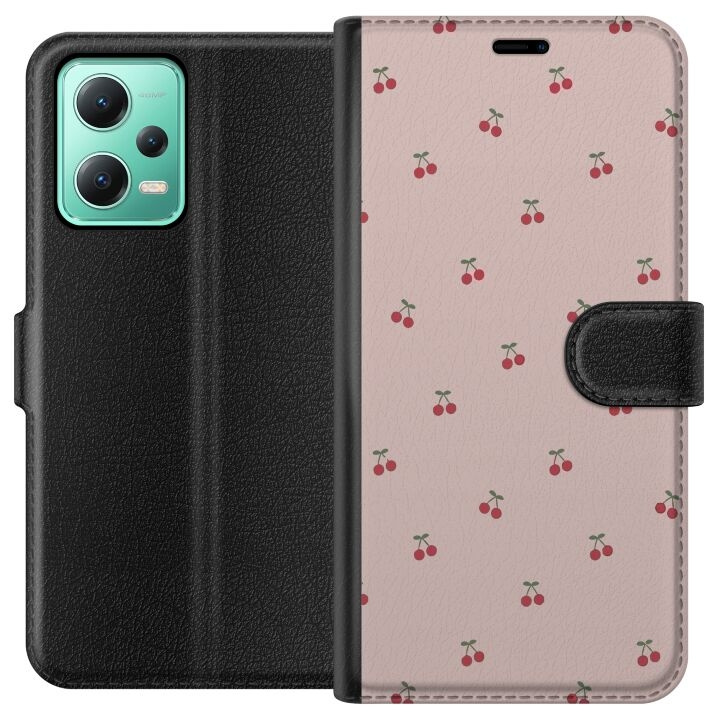 Lommeboketui til Xiaomi Redmi Note 12 med Kirsebær motiv i gruppen SMARTTELEFON & NETTBRETT / Mobilbeskyttelse / Xiaomi hos TP E-commerce Nordic AB (A66228)