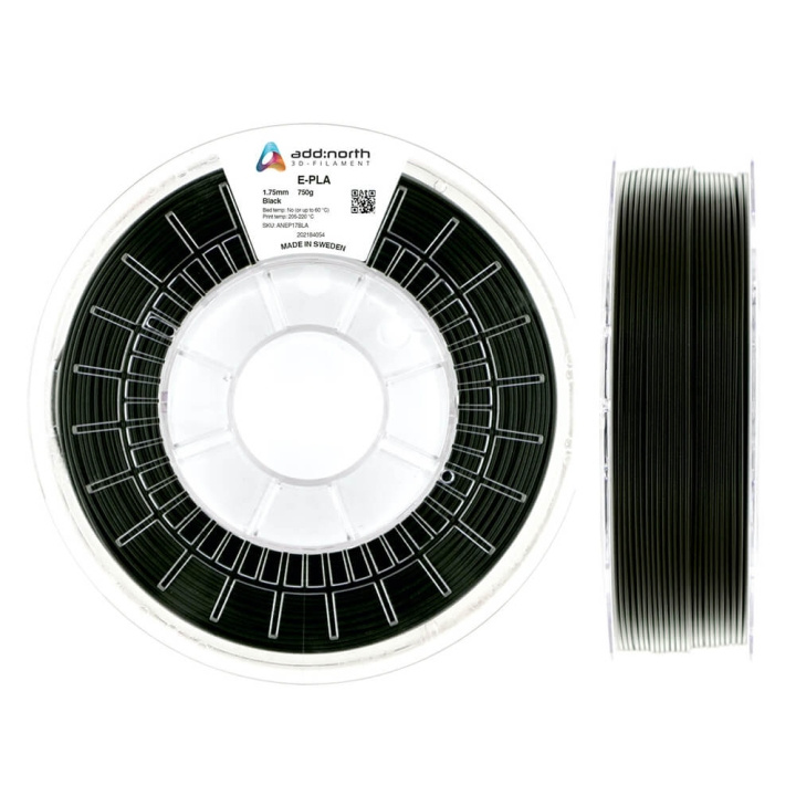 ADDNORTH E-PLA 1.75mm 750g Black i gruppen Datautstyr / Skrivere og tilbehør / Skrivere / 3D-skrivere og tilbehør / Tillbehör hos TP E-commerce Nordic AB (C00061)