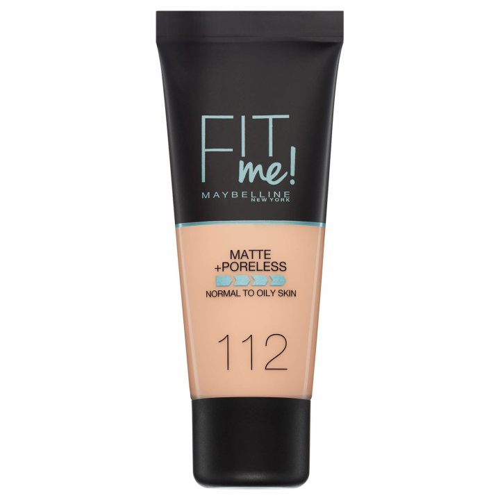 Maybelline Fit Me Matte + Poreless Foundation - 112 Soft Beige i gruppen HELSE OG SKJØNNHET / Makeup / Makeup ansikt / Foundation hos TP E-commerce Nordic AB (C00076)