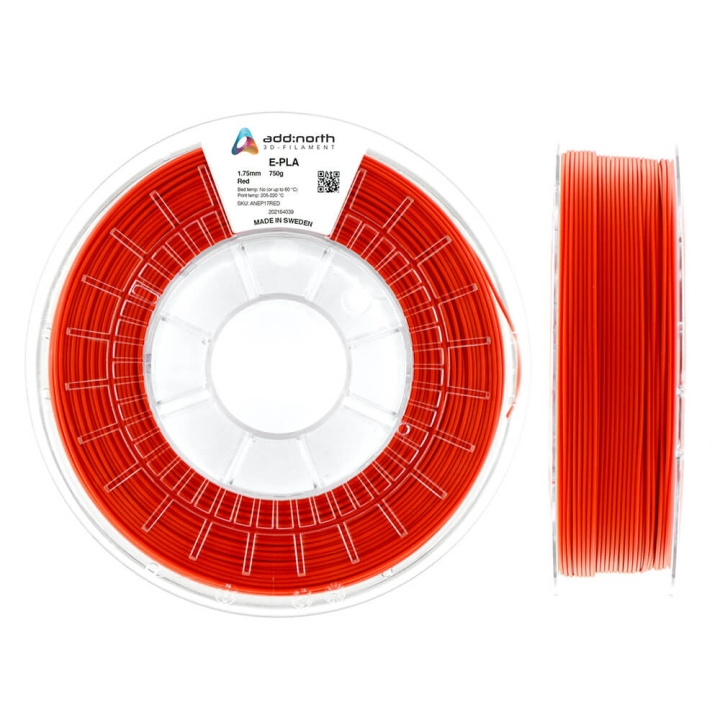 ADDNORTH E-PLA 1.75mm 750g Red i gruppen Datautstyr / Skrivere og tilbehør / Skrivere / 3D-skrivere og tilbehør / Tillbehör hos TP E-commerce Nordic AB (C00101)