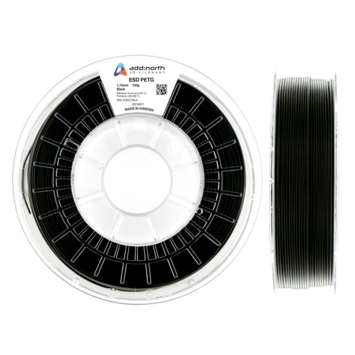 ADDNORTH ESD PETG 1.75mm 750g Black i gruppen Datautstyr / Skrivere og tilbehør / Skrivere / 3D-skrivere og tilbehør / Tillbehör hos TP E-commerce Nordic AB (C00108)