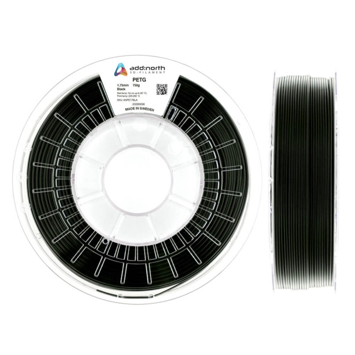 ADDNORTH PETG 1.75mm 750g Black i gruppen Datautstyr / Skrivere og tilbehør / Skrivere / 3D-skrivere og tilbehør / Tillbehör hos TP E-commerce Nordic AB (C00112)