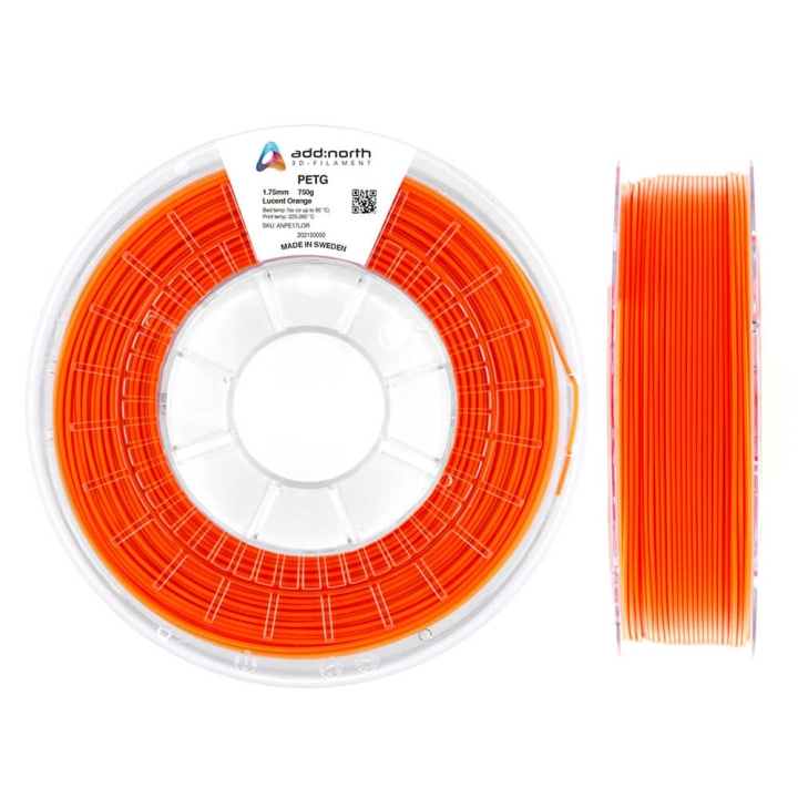 ADDNORTH PETG 1.75mm 750g Lucent Orange i gruppen Datautstyr / Skrivere og tilbehør / Skrivere / 3D-skrivere og tilbehør / Tillbehör hos TP E-commerce Nordic AB (C00118)