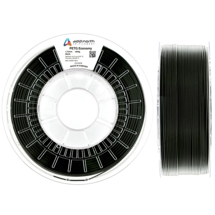 ADDNORTH PETG Economy 1.75mm 1000g Black i gruppen Datautstyr / Skrivere og tilbehør / Skrivere / 3D-skrivere og tilbehør / Tillbehör hos TP E-commerce Nordic AB (C00126)