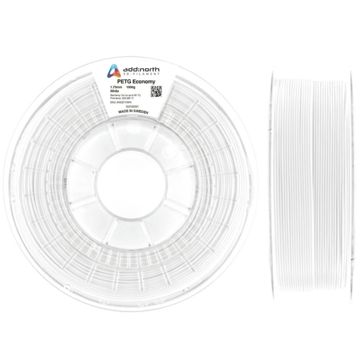 ADDNORTH PETG Economy 1.75mm 1000g White i gruppen Datautstyr / Skrivere og tilbehør / Skrivere / 3D-skrivere og tilbehør / Tillbehör hos TP E-commerce Nordic AB (C00128)