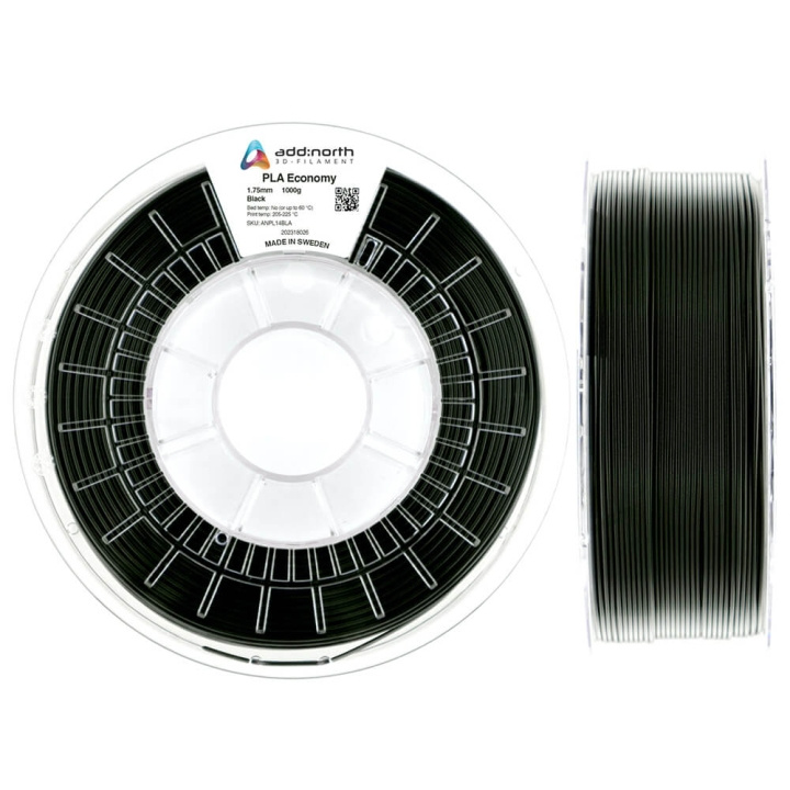 ADDNORTH PLA Economy 1.75mm 1000g Black i gruppen Datautstyr / Skrivere og tilbehør / Skrivere / 3D-skrivere og tilbehør / Tillbehör hos TP E-commerce Nordic AB (C00129)