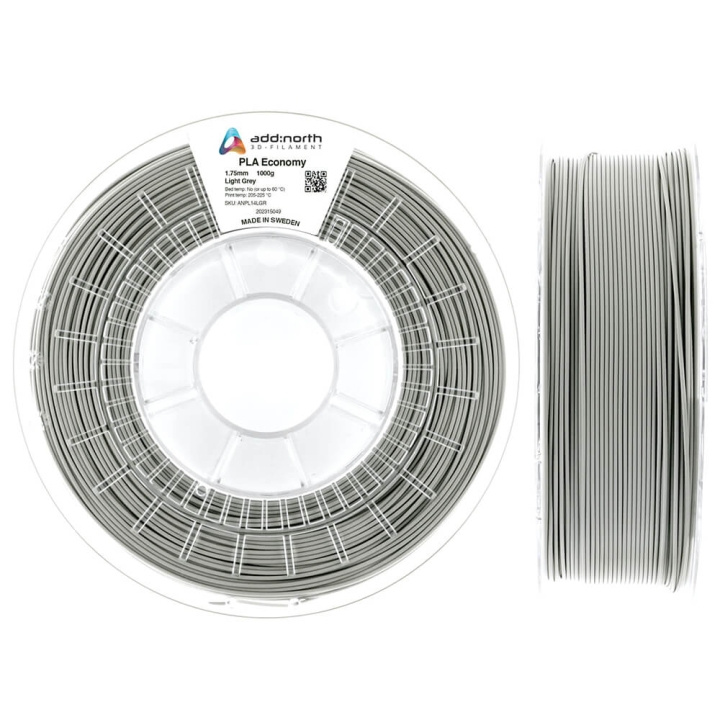 ADDNORTH PLA Economy 1.75mm 1000g Light Grey i gruppen Datautstyr / Skrivere og tilbehør / Skrivere / 3D-skrivere og tilbehør / Tillbehör hos TP E-commerce Nordic AB (C00130)