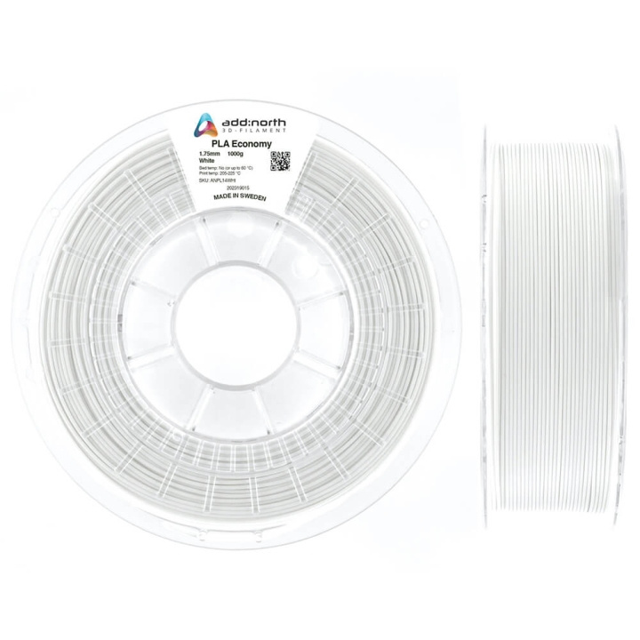 ADDNORTH PLA Economy 1000g White i gruppen Datautstyr / Skrivere og tilbehør / Skrivere / 3D-skrivere og tilbehør / Tillbehör hos TP E-commerce Nordic AB (C00131)