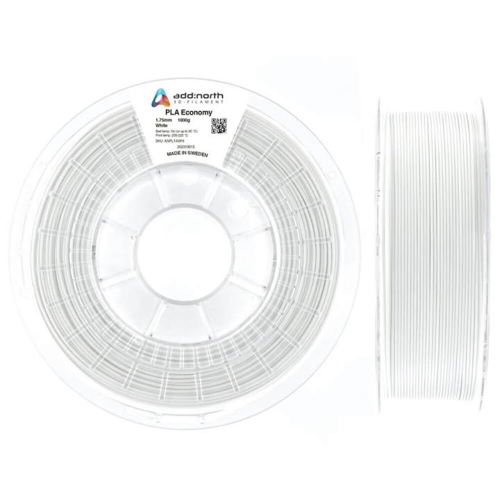 ADDNORTH PLA Economy 1.75mm 1000g White i gruppen Datautstyr / Skrivere og tilbehør / Skrivere / 3D-skrivere og tilbehør / Tillbehör hos TP E-commerce Nordic AB (C00131)