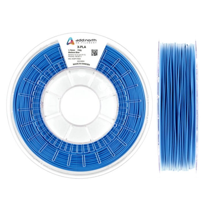 ADDNORTH X-PLA 1.75mm 750g Medium Blue i gruppen Datautstyr / Skrivere og tilbehør / Skrivere / 3D-skrivere og tilbehør / Tillbehör hos TP E-commerce Nordic AB (C00144)