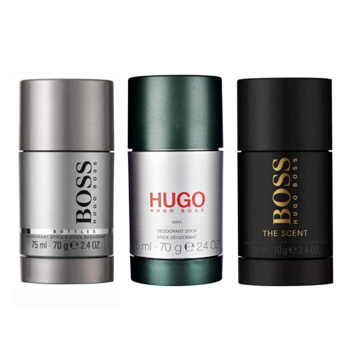 3-pack Hugo Boss Deostick Bottled + Hugo Man + The Scent 75ml i gruppen HELSE OG SKJØNNHET / Duft og parfyme / Deodorant / Deo for han hos TP E-commerce Nordic AB (C00270)