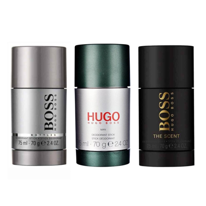 Hugo Boss 3-pk Hugo Boss Deostick (Bottled + Hugo Man + The Scent 75ml) i gruppen HELSE OG SKJØNNHET / Duft og parfyme / Deodorant / Deo for han hos TP E-commerce Nordic AB (C00270)
