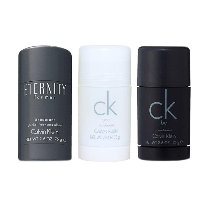 3-pack Calvin Klein Deostick Eternity + CK One + CK Be 75ml i gruppen HELSE OG SKJØNNHET / Duft og parfyme / Deodorant / Deo for han hos TP E-commerce Nordic AB (C00271)