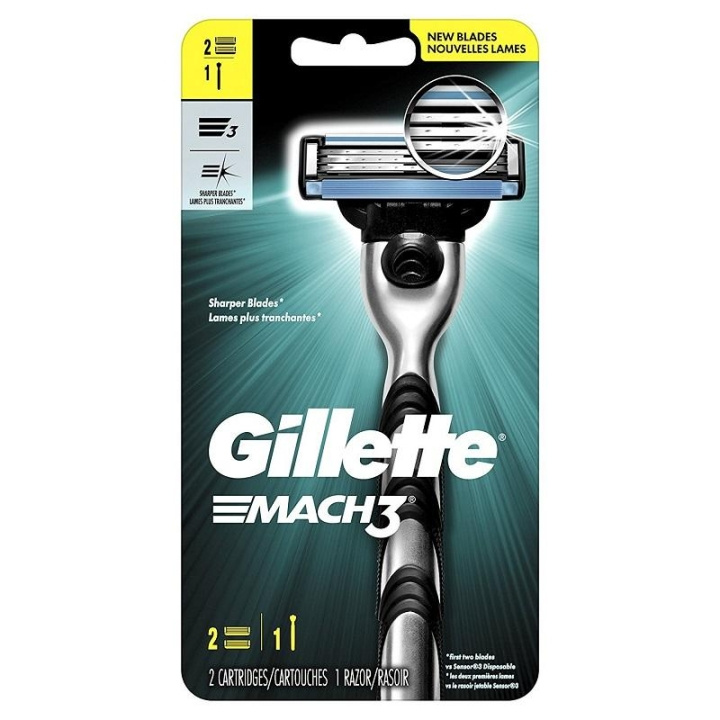 Gillette Mach3 2-pakning i gruppen HELSE OG SKJØNNHET / Hår & styling / Barbering og trimming / Barberhøvler og tilbehør hos TP E-commerce Nordic AB (C00490)