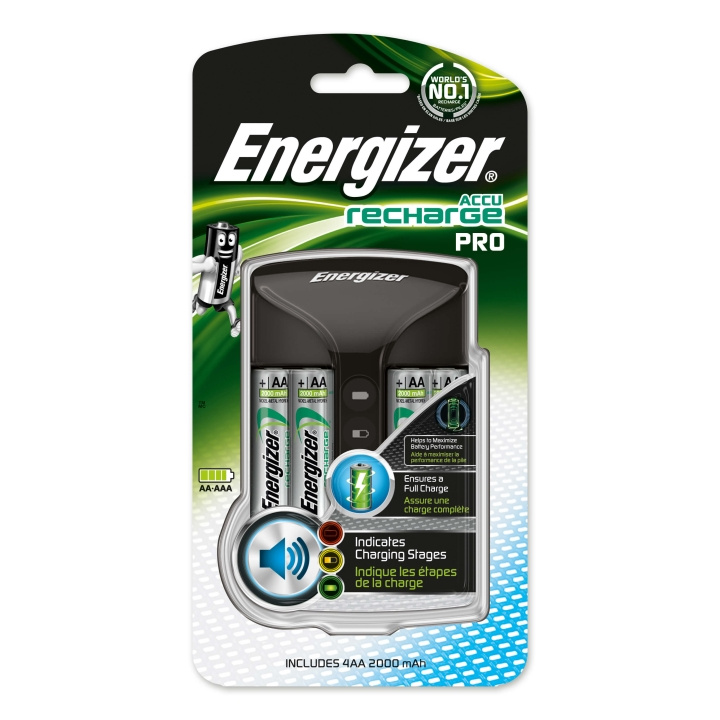 Energizer Batterioplader Pro inkl. 4x AA 2000mAh i gruppen Elektronikk / Batterier & Ladere / Batterilader hos TP E-commerce Nordic AB (C00505)