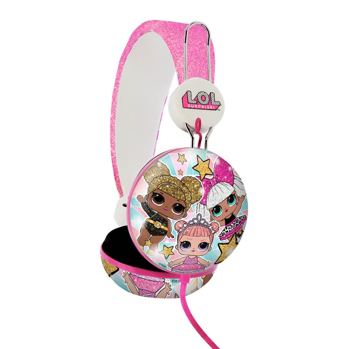 Hodetelefoner On-Ear 90dB Glitter Glam Pink i gruppen Elektronikk / Lyd & Bilde / Hodetelefoner & Tilbehør / Hodetelefoner hos TP E-commerce Nordic AB (C00541)