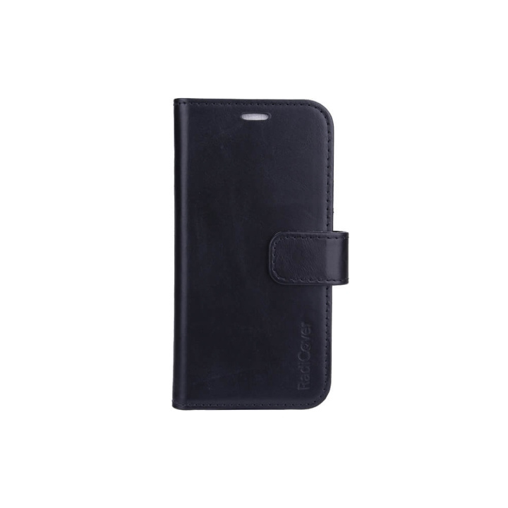 Radicover Strålebeskyttende Mobiltelefonveske Lær iPhone 13 Mini 2 i1 Magnetisk deksel Svart i gruppen SMARTTELEFON & NETTBRETT / Mobilbeskyttelse / Apple / iPhone 13 Mini / Flippdeksel hos TP E-commerce Nordic AB (C00732)