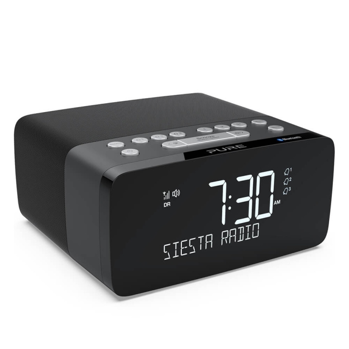 Pure FM/DAB/DAB+/BT/Qi Siesta Charge Klockradio Grafit i gruppen Elektronikk / Lyd & Bilde / Hjemmekino, HiFi og bærbar / Radio & Vekkerklokker / Klokke Radio hos TP E-commerce Nordic AB (C01537)