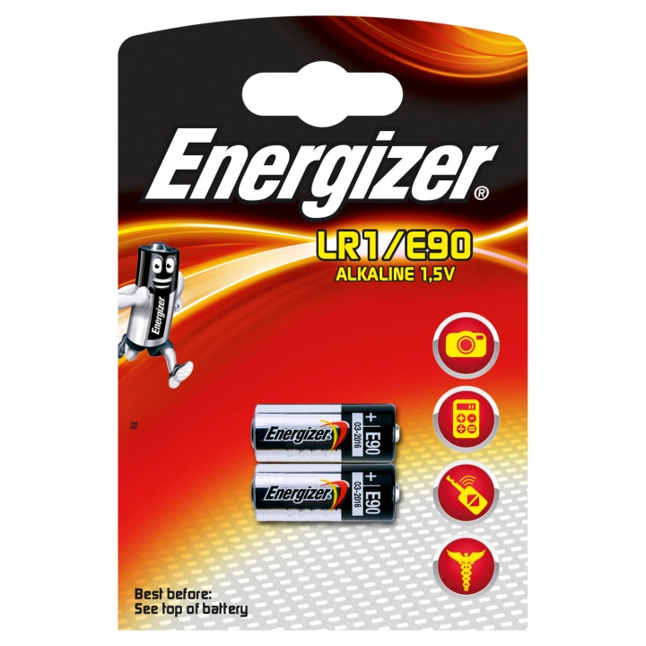 Energizer Batteri LR1/E90 Alkaline 2-pak i gruppen Elektronikk / Batterier & Ladere / Batterier / Andre hos TP E-commerce Nordic AB (C01582)