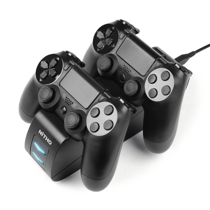 NITHO Charger for Controller PS4 Dual with Safe Plugs i gruppen Elektronikk / TV-spill & tilbehør / Sony PlayStation 4 hos TP E-commerce Nordic AB (C01640)