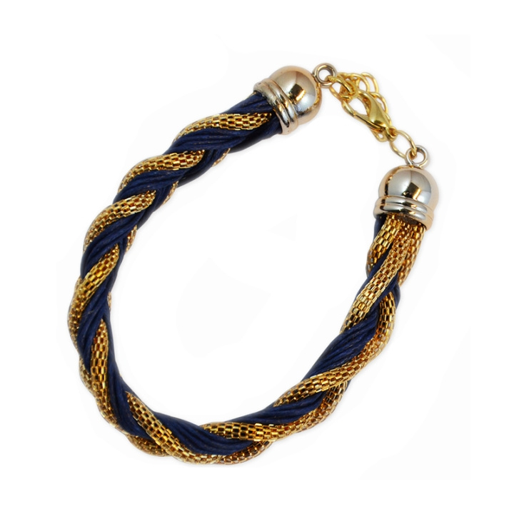 Armband Braided Gold Blue i gruppen SPORT, FRITID & HOBBY / Tilbehør / Annet tilbehør hos TP E-commerce Nordic AB (C01920)